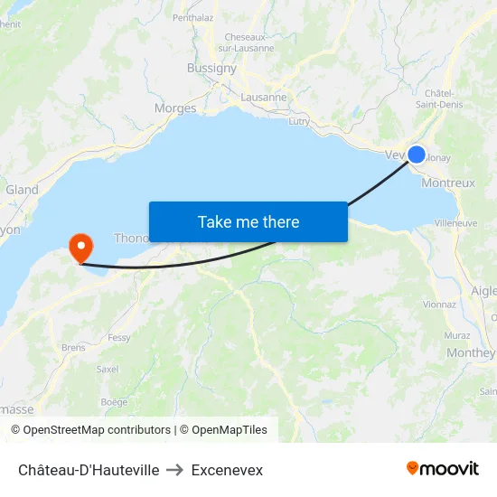 Château-D'Hauteville to Excenevex map