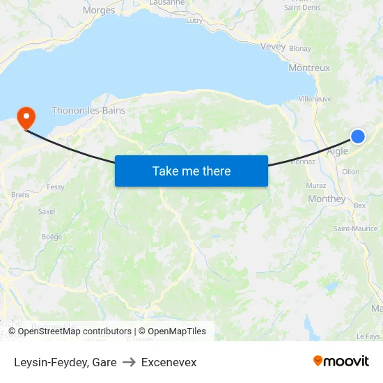 Leysin-Feydey, Gare to Excenevex map