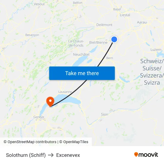 Solothurn (Schiff) to Excenevex map