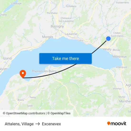 Attalens, Village to Excenevex map