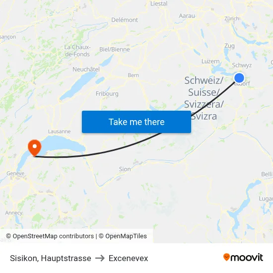 Sisikon, Hauptstrasse to Excenevex map