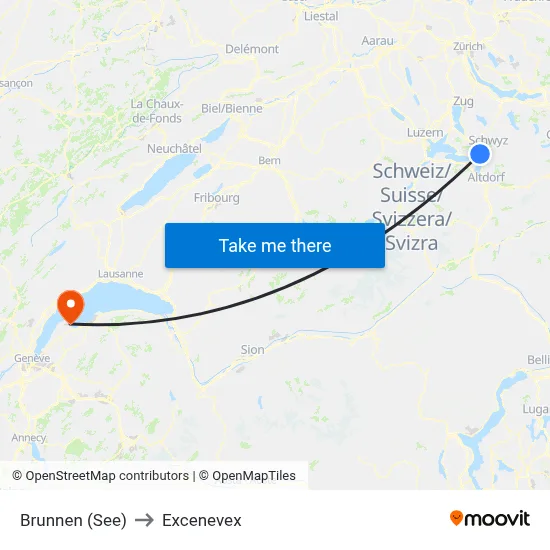 Brunnen (See) to Excenevex map