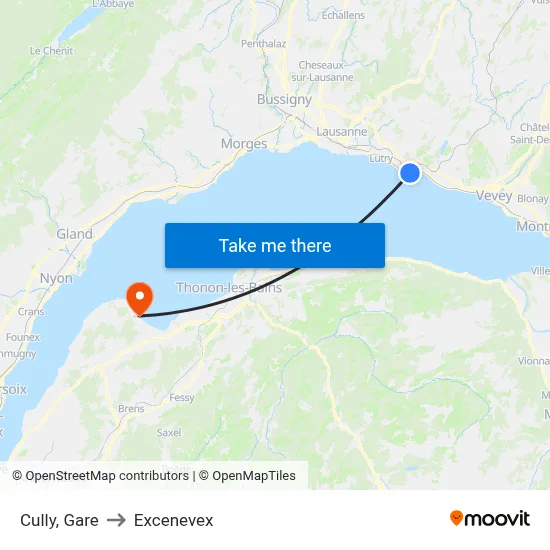 Cully, Gare to Excenevex map