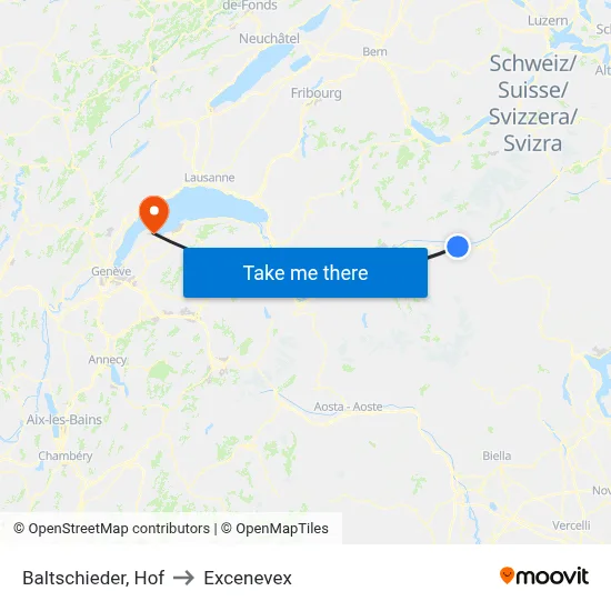Baltschieder, Hof to Excenevex map