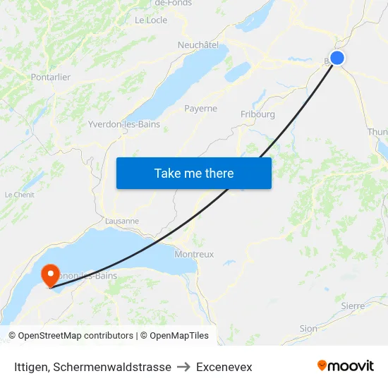 Ittigen, Schermenwaldstrasse to Excenevex map