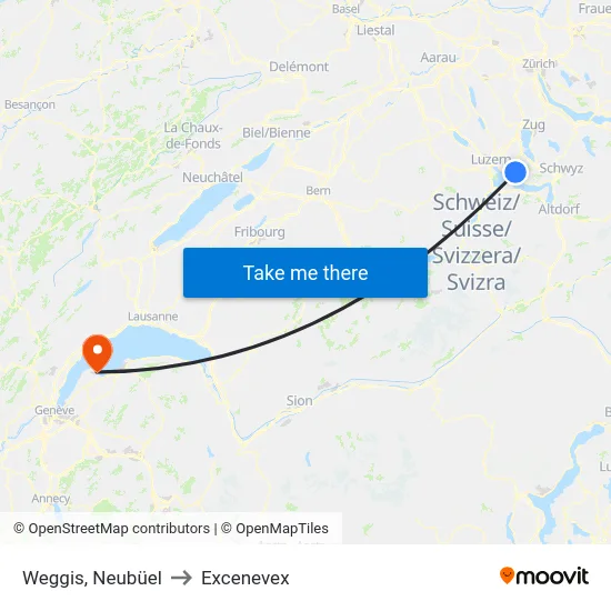 Weggis, Neubüel to Excenevex map