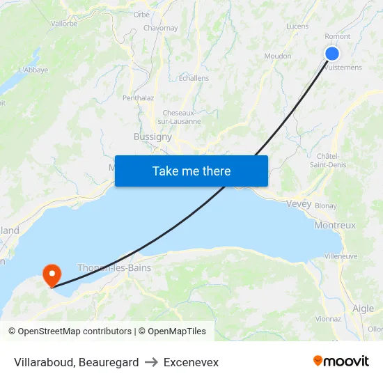 Villaraboud, Beauregard to Excenevex map