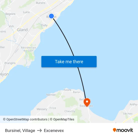 Bursinel, Village to Excenevex map