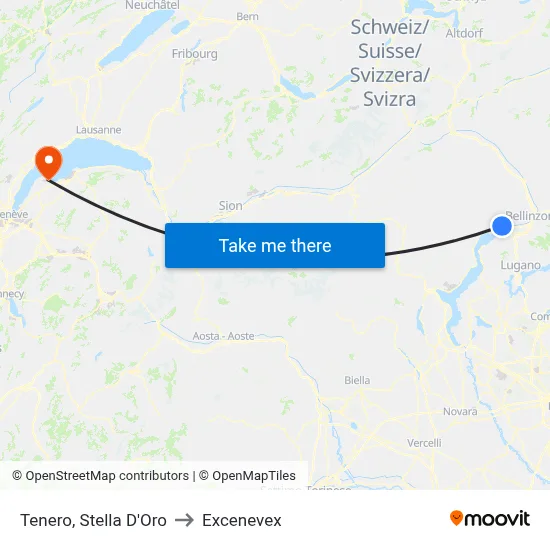 Tenero, Stella D'Oro to Excenevex map