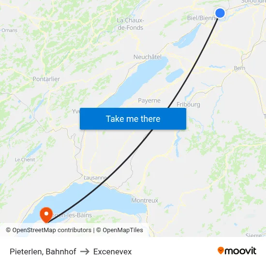 Pieterlen, Bahnhof to Excenevex map