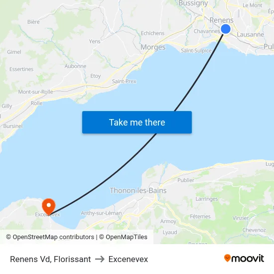 Renens Vd, Florissant to Excenevex map