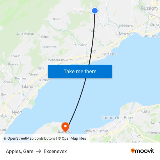 Apples, Gare to Excenevex map