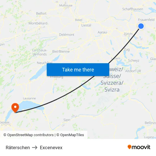 Räterschen to Excenevex map