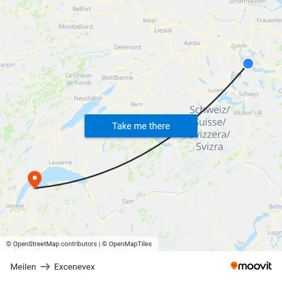Meilen to Excenevex map
