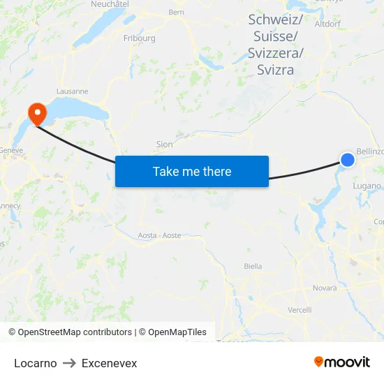 Locarno to Excenevex map