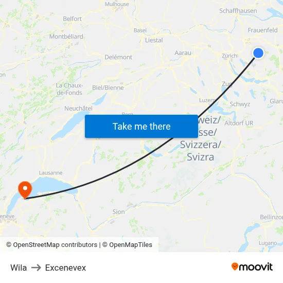 Wila to Excenevex map