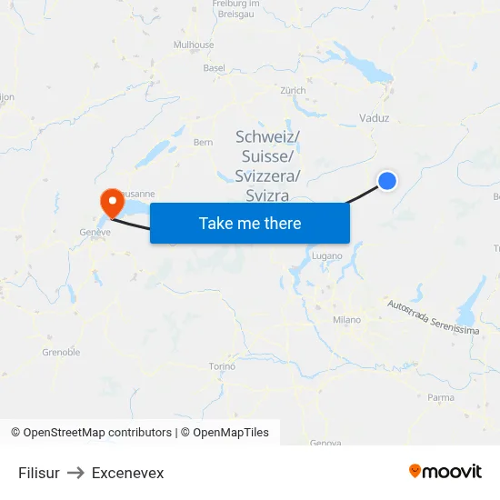 Filisur to Excenevex map