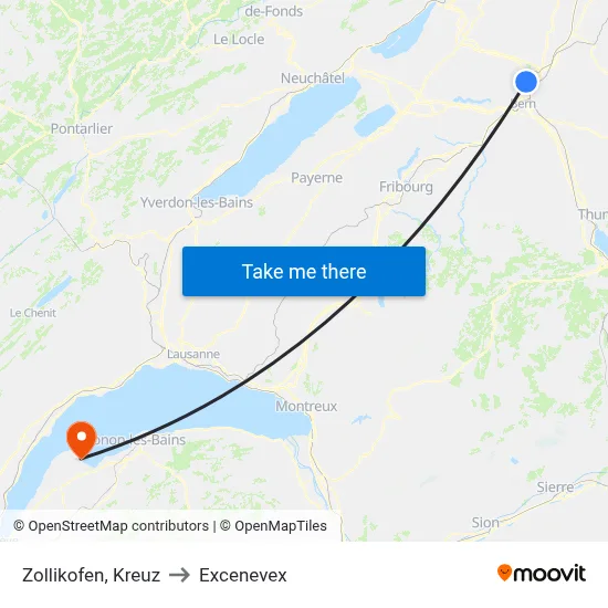 Zollikofen, Kreuz to Excenevex map