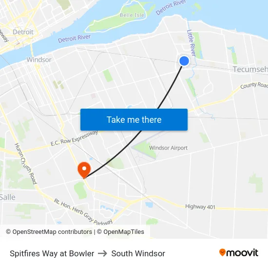 Spitfires Way at Bowler to South Windsor map