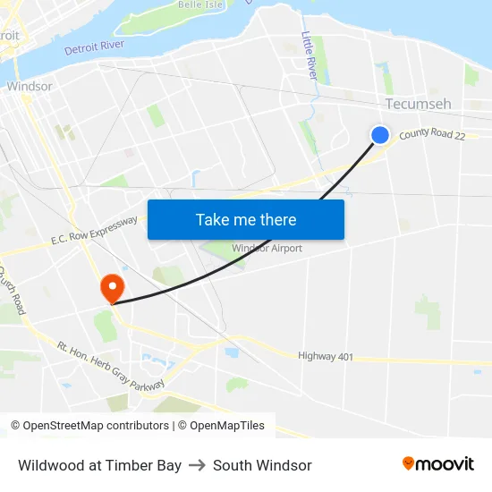 Wildwood at Timber Bay to South Windsor map