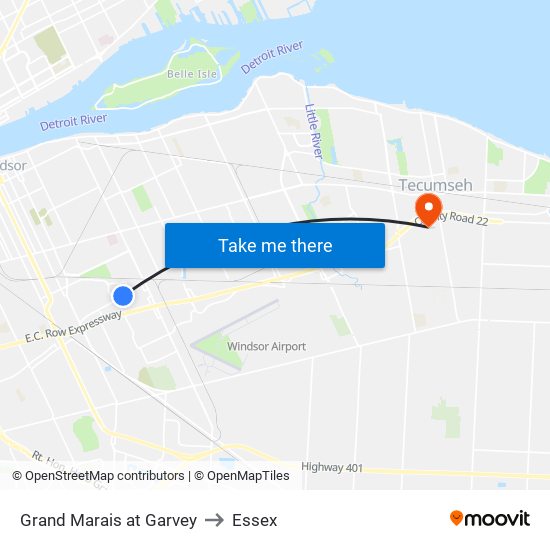 Grand Marais at Garvey to Essex map