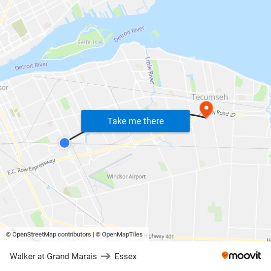 Walker at Grand Marais to Essex map