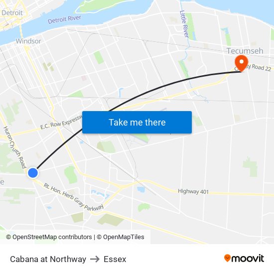 Cabana at Northway to Essex map