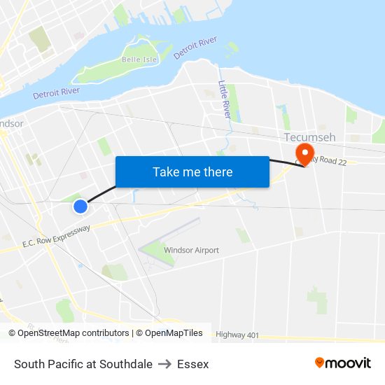 South Pacific at Southdale to Essex map