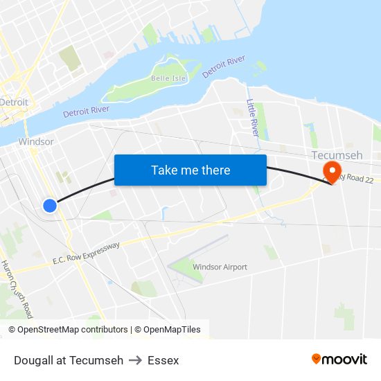 Dougall at Tecumseh to Essex map