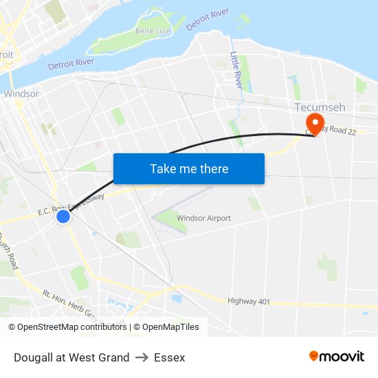 Dougall at West Grand to Essex map