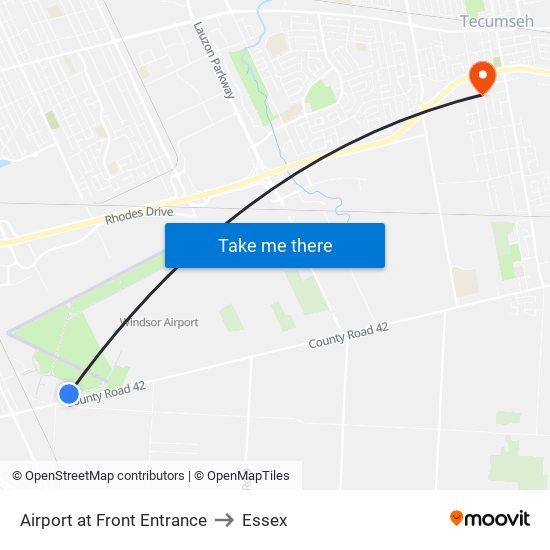 Airport at Front Entrance to Essex map