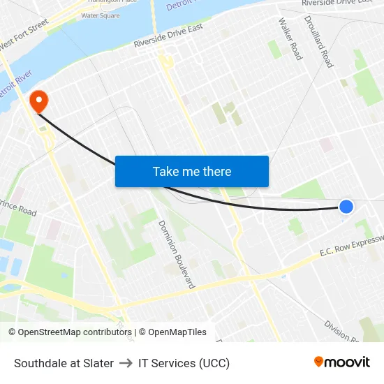Southdale at Slater to IT Services (UCC) map