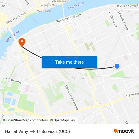 Hall at Vimy to IT Services (UCC) map