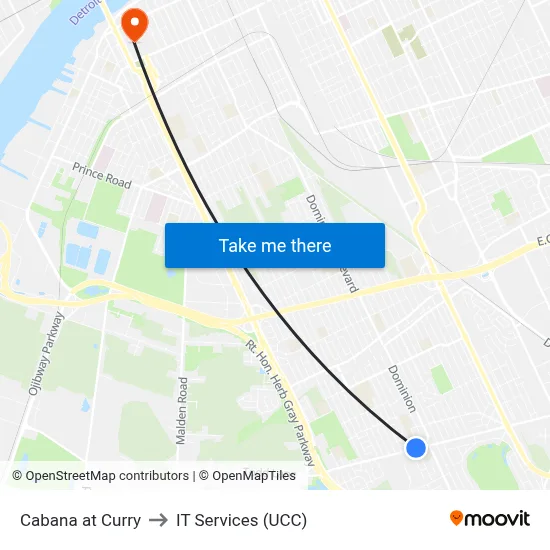 Cabana at Curry to IT Services (UCC) map