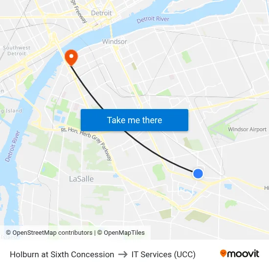 Holburn at Sixth Concession to IT Services (UCC) map