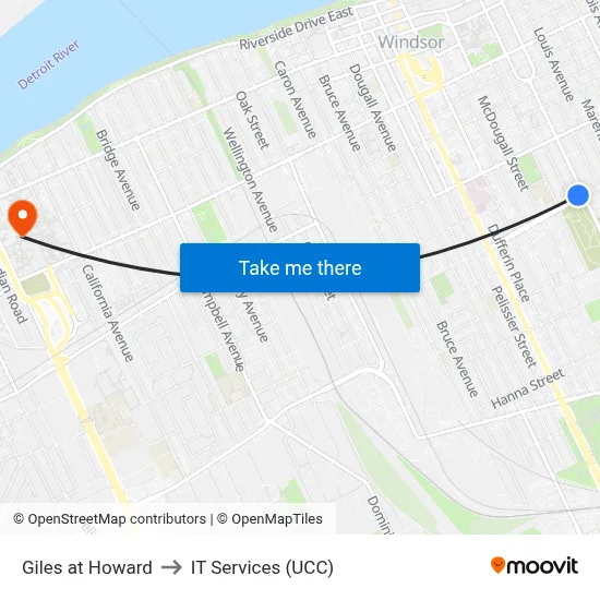Giles at Howard to IT Services (UCC) map