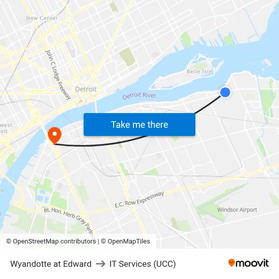 Wyandotte at Edward to IT Services (UCC) map