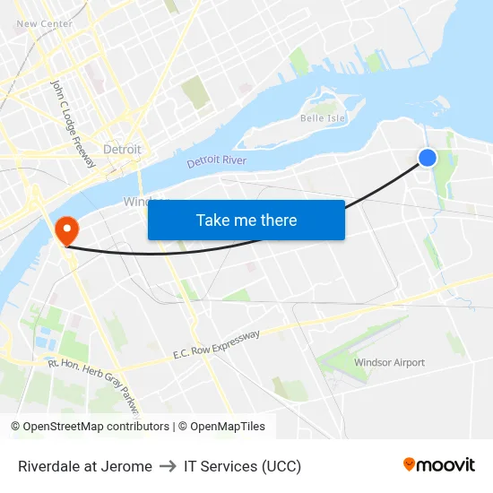 Riverdale at Jerome to IT Services (UCC) map