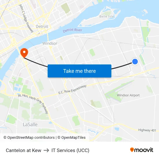 Cantelon at Kew to IT Services (UCC) map