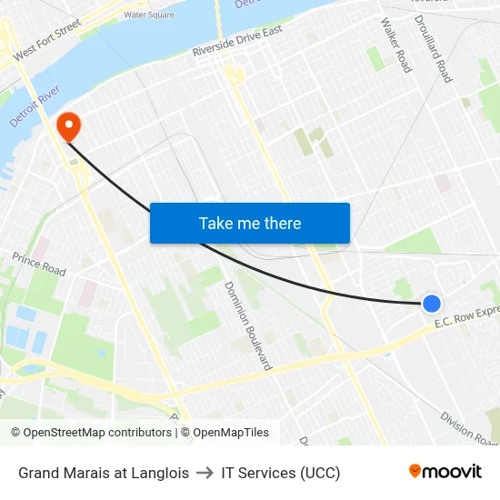 Grand Marais at Langlois to IT Services (UCC) map