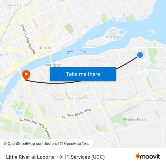 Little River at Laporte to IT Services (UCC) map