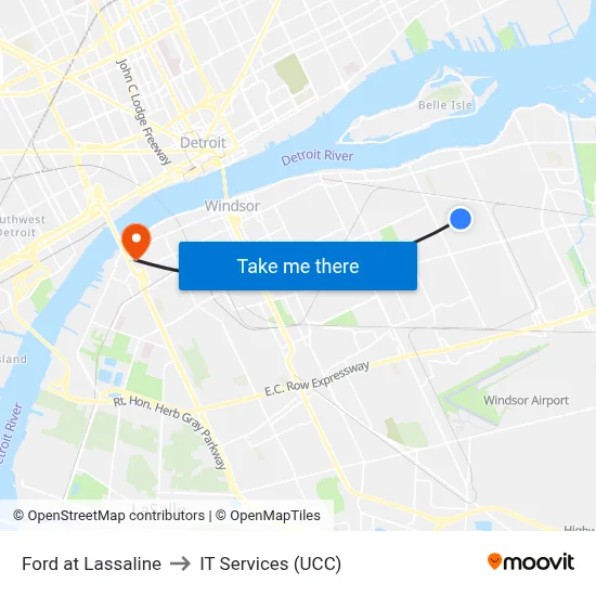 Ford at Lassaline to IT Services (UCC) map