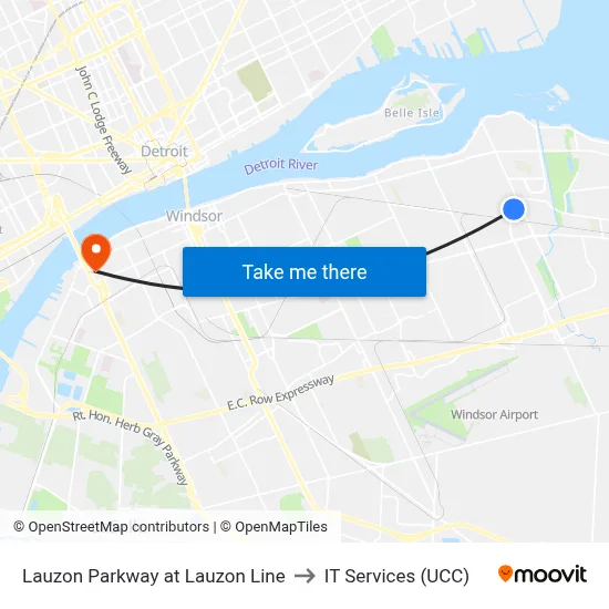 Lauzon Parkway at Lauzon Line to IT Services (UCC) map
