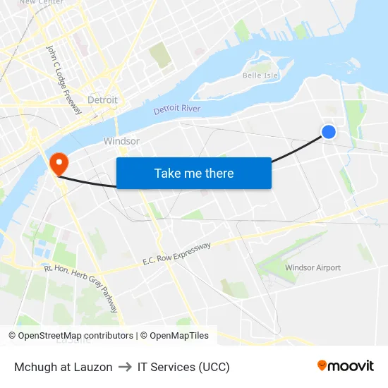 Mchugh at Lauzon to IT Services (UCC) map