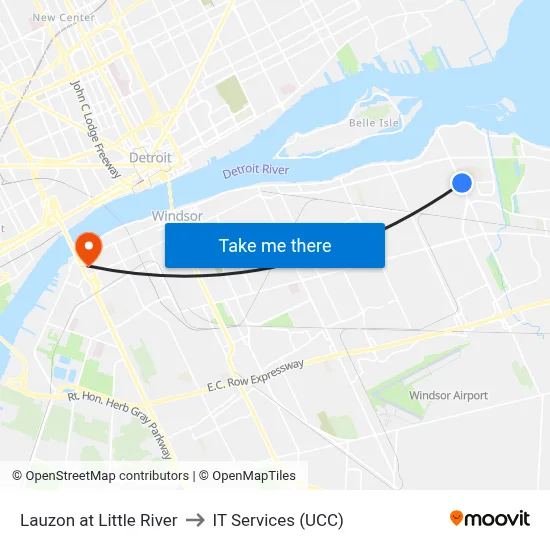 Lauzon at Little River to IT Services (UCC) map