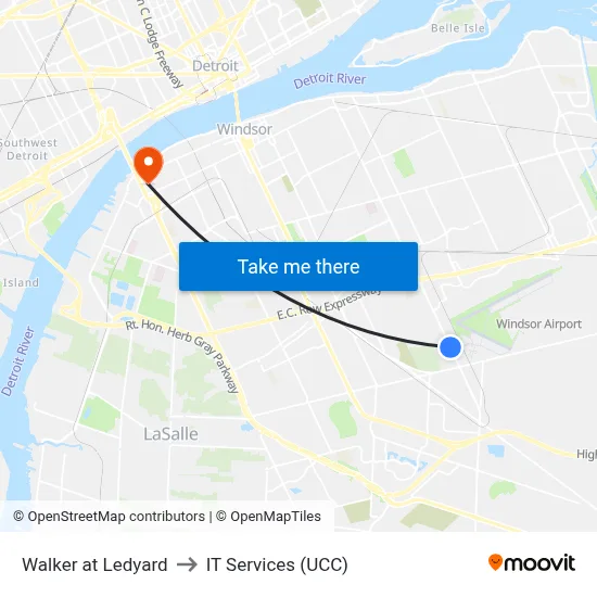 Walker at Ledyard to IT Services (UCC) map