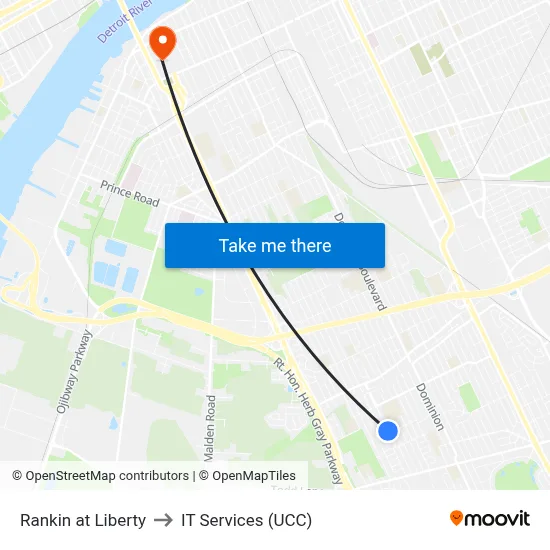 Rankin at Liberty to IT Services (UCC) map
