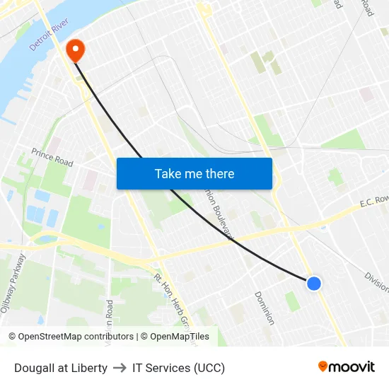 Dougall at Liberty to IT Services (UCC) map