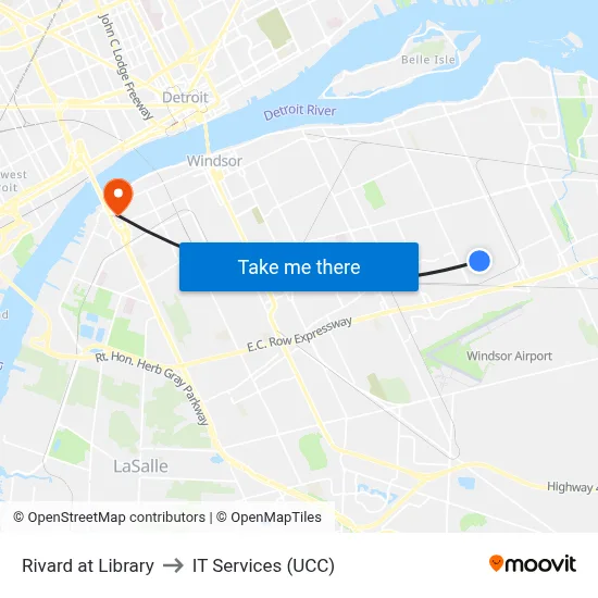 Rivard at Library to IT Services (UCC) map