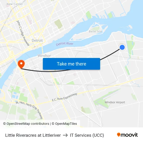 Little Riveracres at Littleriver to IT Services (UCC) map